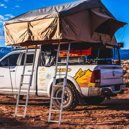 Elite Rooftop Tent with Annex Room – 4–5 Person – Tan – Overland Family Tent - The Snag Bin