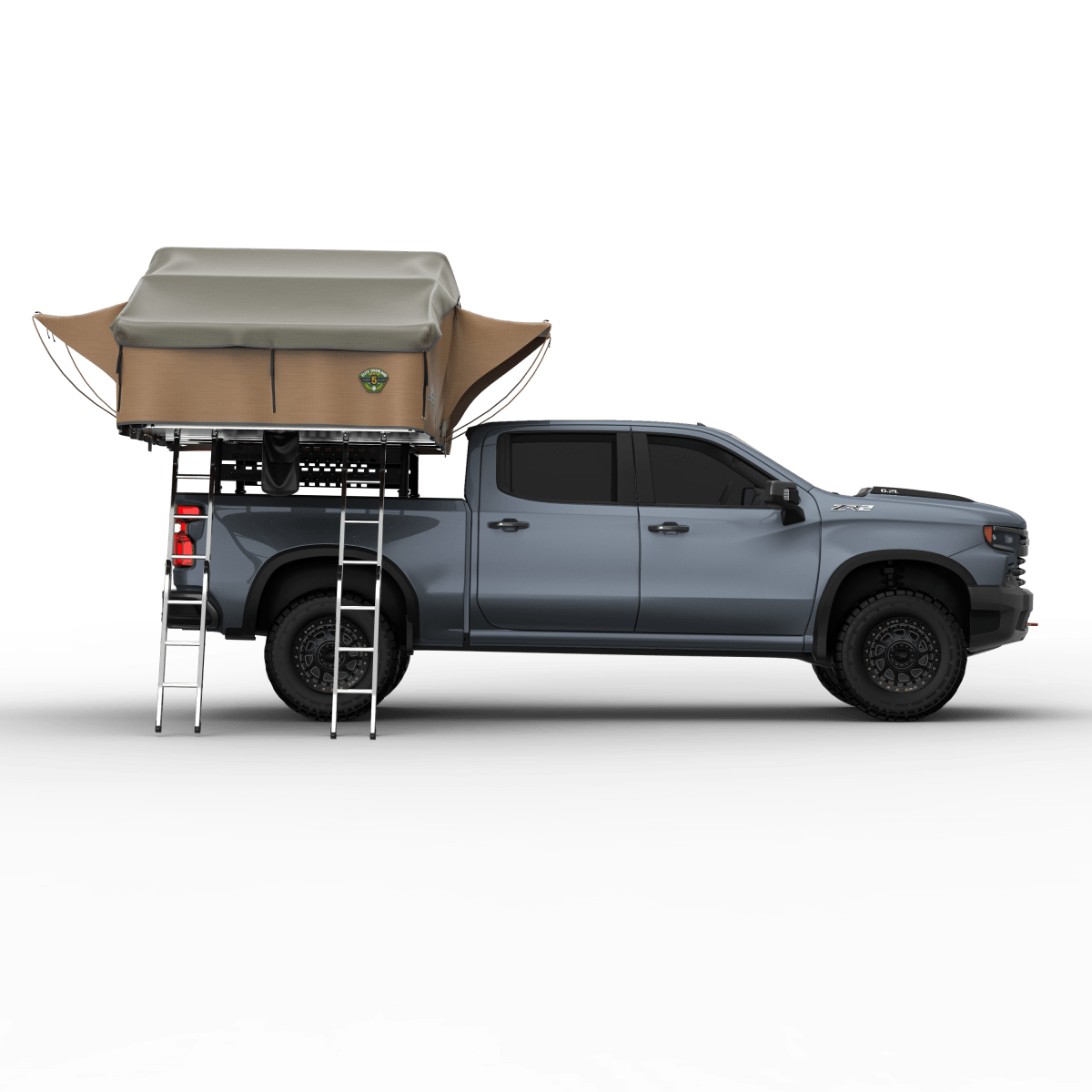 Elite Rooftop Tent with Annex Room – 4–5 Person – Tan – Overland Family Tent - The Snag Bin