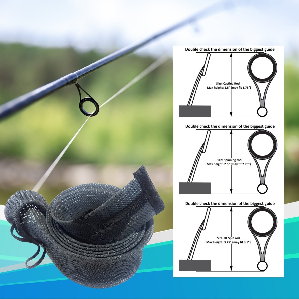 Fishing Rod Cover / Rod Sleeve / Rod Sock (2 - Pack) - The Snag Bin