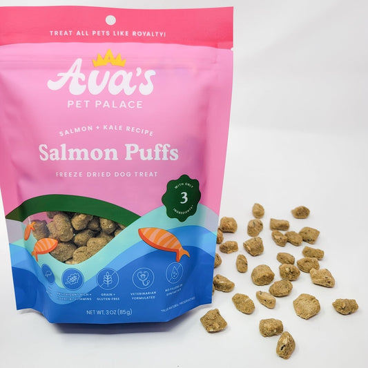 Freeze Dried Dog Treats - Salmon Puffs - The Snag Bin