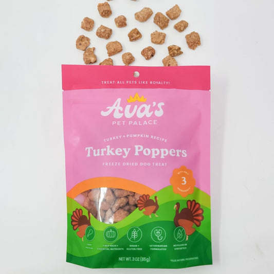 Freeze Dried Dog Treats - Turkey Poppers - The Snag Bin