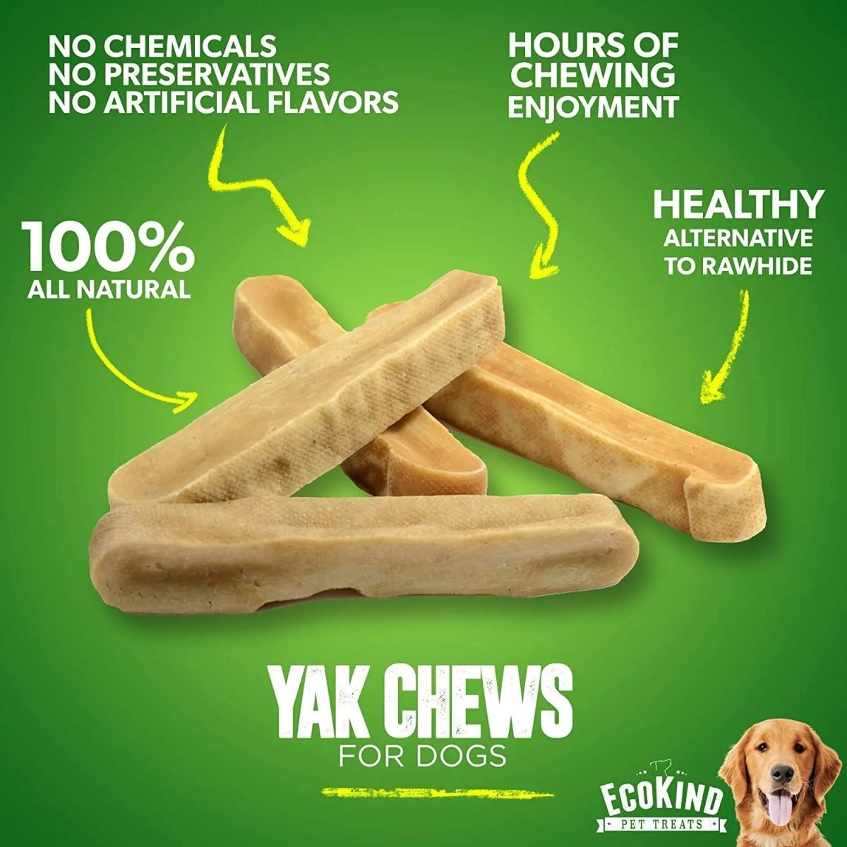 Gold Yak Chews for Small Dogs (4 - 75 sticks) - The Snag Bin