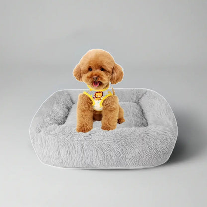 Gray Plush Bed for Cats and Dogs - The Snag Bin