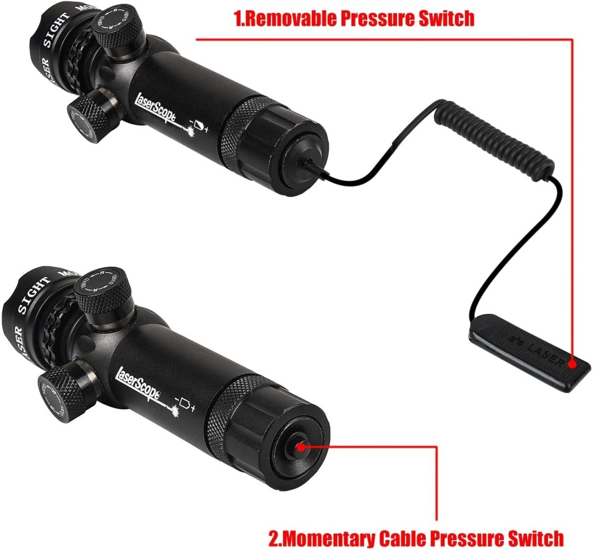 Green/Red Laser with 20mm Mount and Pressure Switch - The Snag Bin
