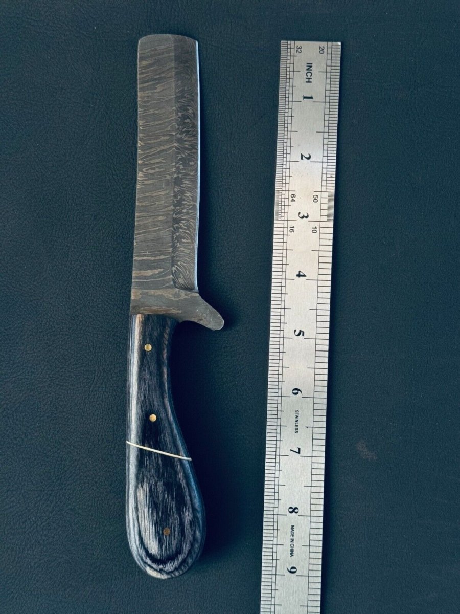 Handmade Damascus Steel Calf Cutter Knife with Pakkawood Handle - 5" Blade - The Snag Bin