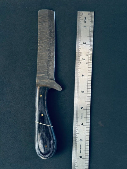 Handmade Damascus Steel Calf Cutter Knife with Pakkawood Handle - 5" Blade - The Snag Bin