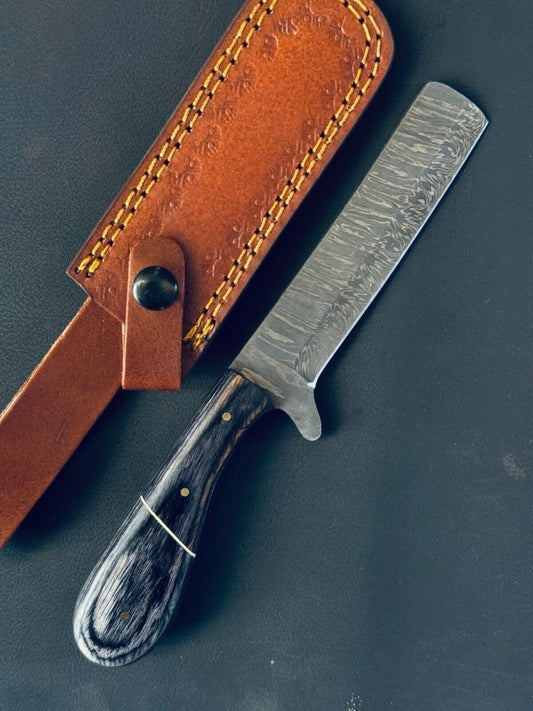 Handmade Damascus Steel Calf Cutter Knife with Pakkawood Handle - 5" Blade - The Snag Bin