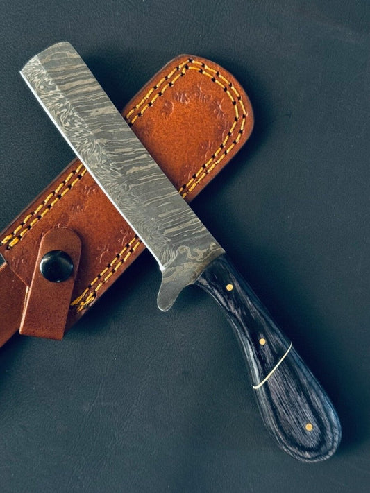 Handmade Damascus Steel Calf Cutter Knife with Pakkawood Handle - 5" Blade - The Snag Bin