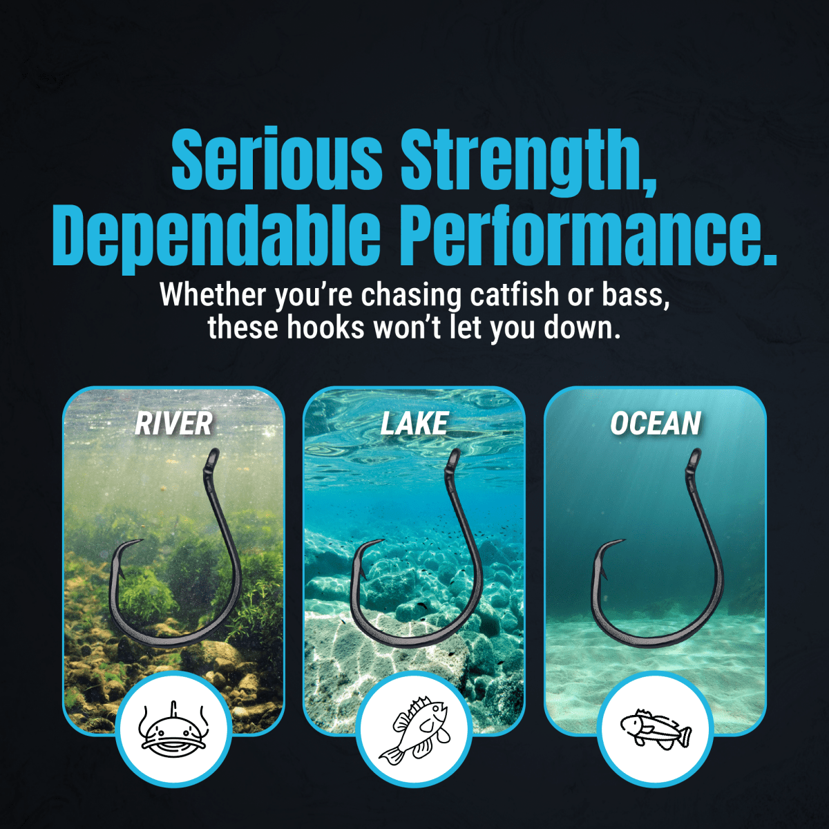 Heavyweight Catfish Circle Hooks - Offset Octopus Hooks (25 Pack) - The Snag Bin