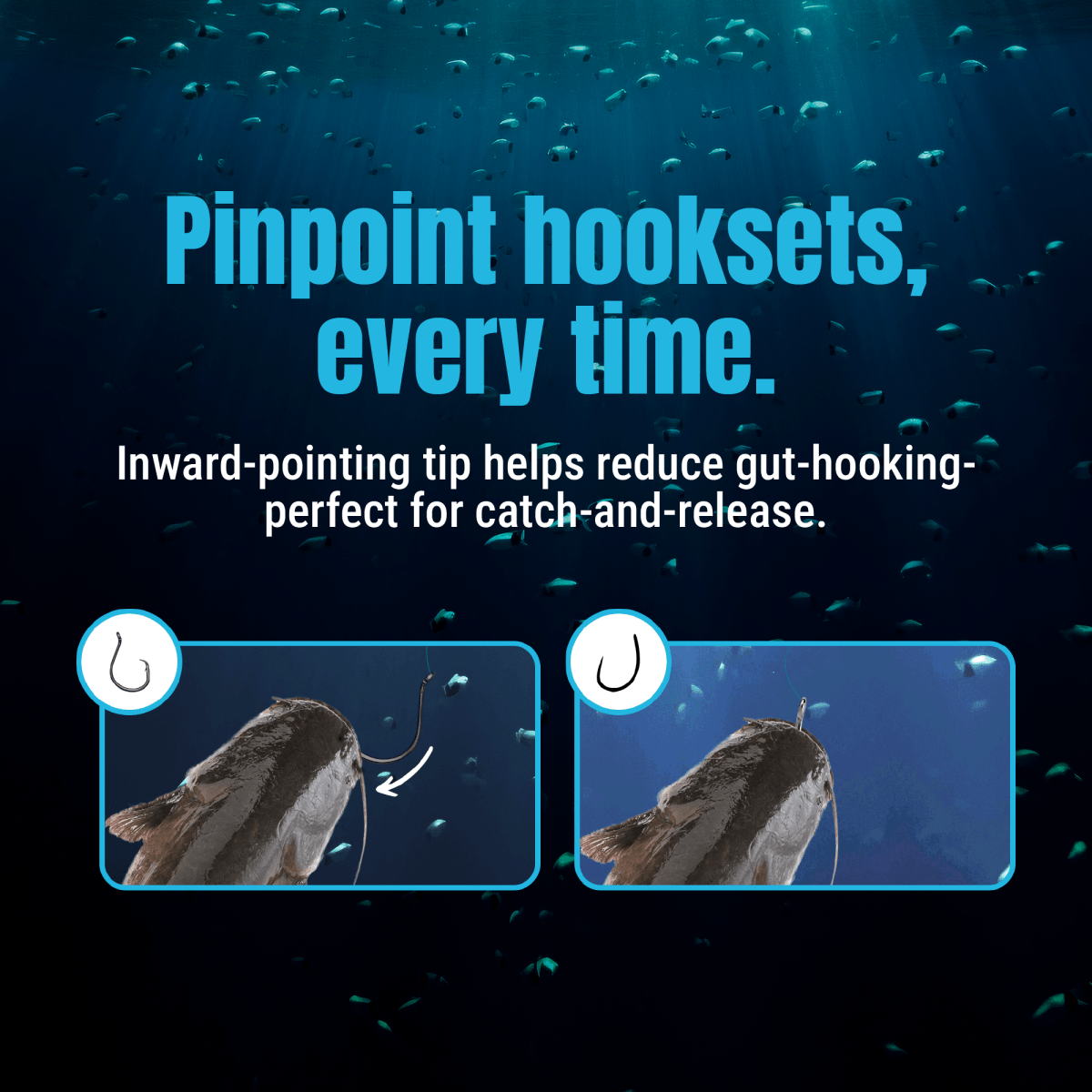 Heavyweight Catfish Circle Hooks - Offset Octopus Hooks (25 Pack) - The Snag Bin