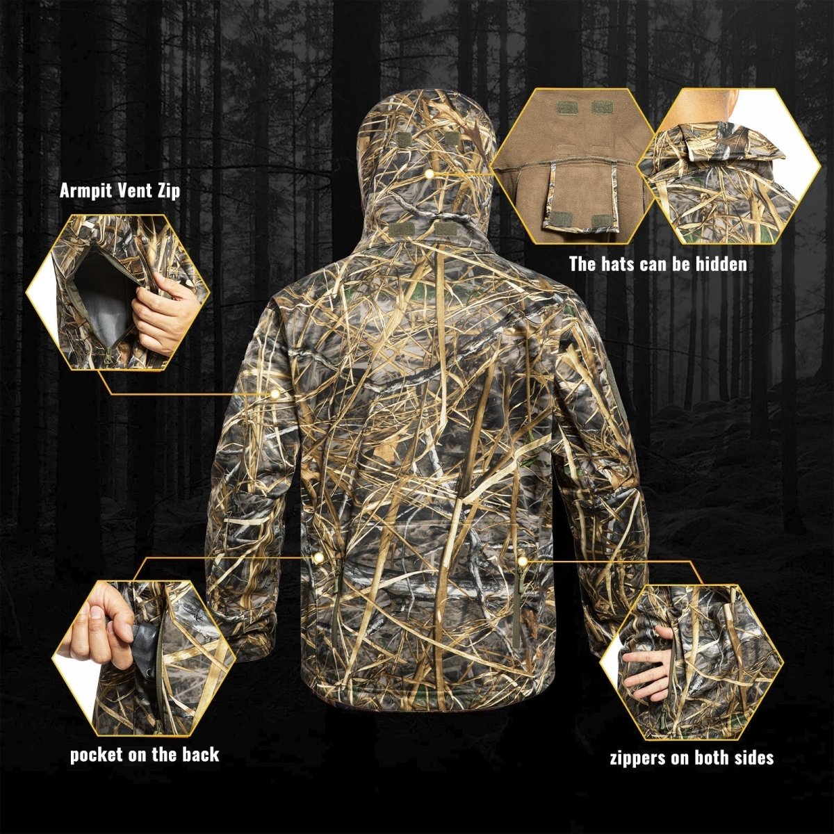 Hunting Gear Suit For Men Camouflage Windproof Jacket - The Snag Bin