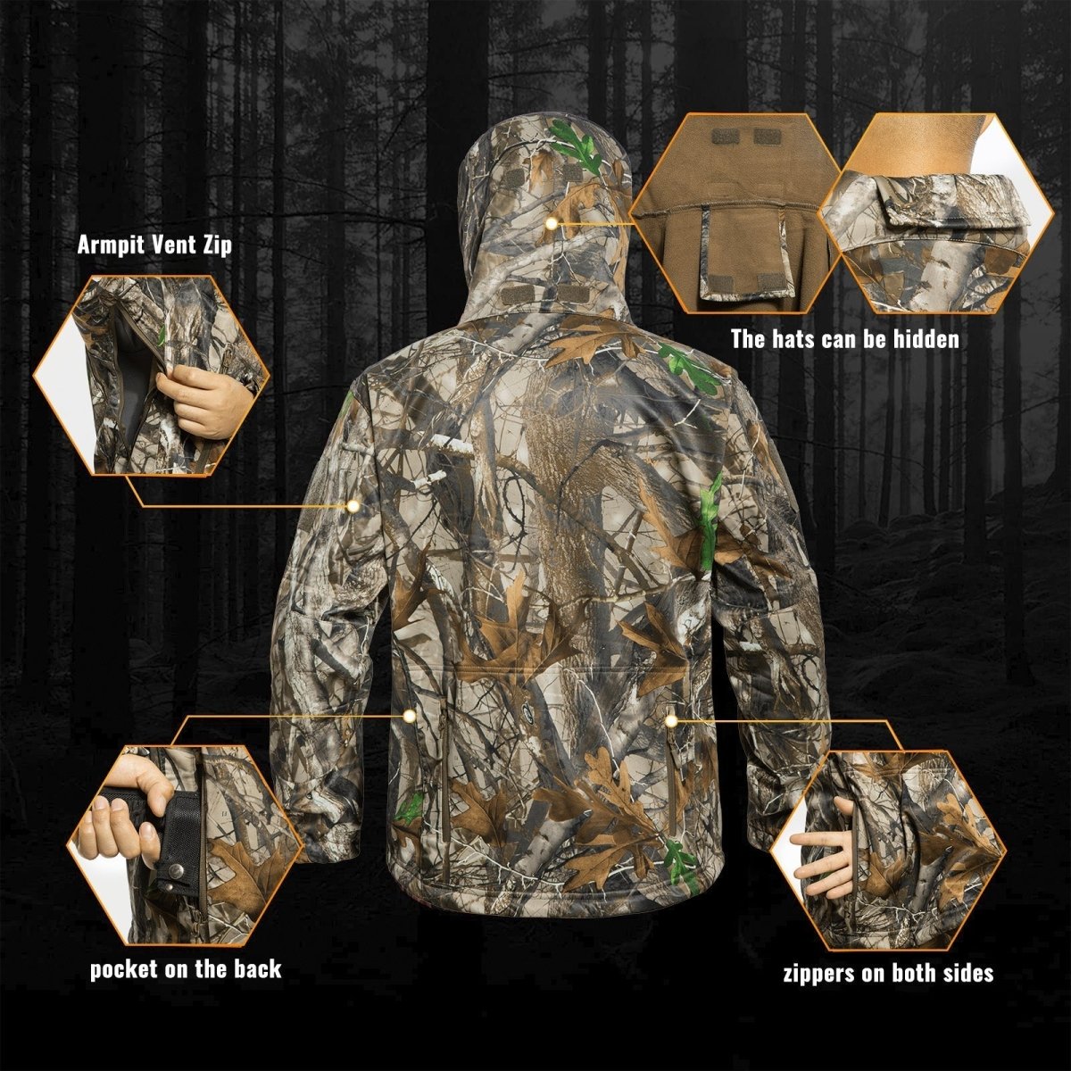 Hunting Gear Suit For Men Camouflage Windproof Jacket - The Snag Bin
