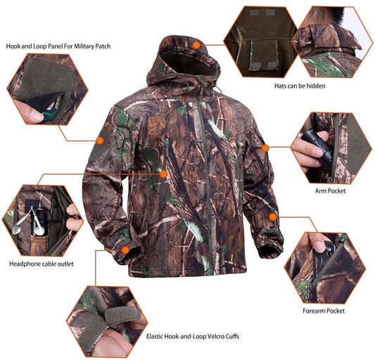 Hunting Gear Suit For Men Camouflage Windproof Jacket - The Snag Bin