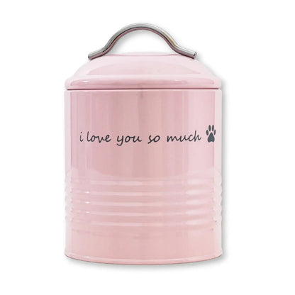 "I Love You So Much" Dog Treat Canister Dog Gift Set – Pink & Blue - The Snag Bin
