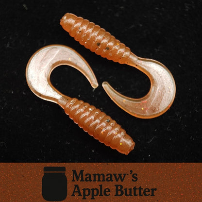 Jar of 1" Micro Curl Tail Grub "The Tennessee Twister" - The Snag Bin