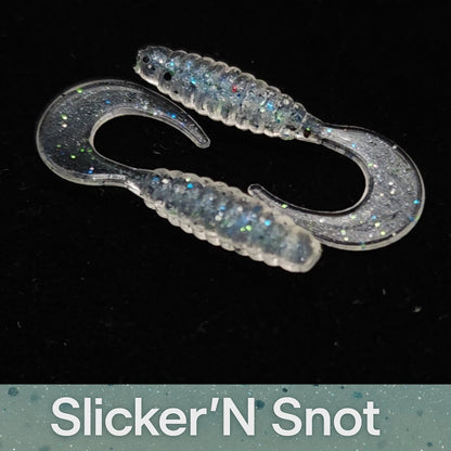 Jar of 1" Micro Curl Tail Grub "The Tennessee Twister" - The Snag Bin