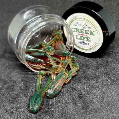 Jar of 1.7" Inch Micro Frog "The Creek Croaker" - The Snag Bin