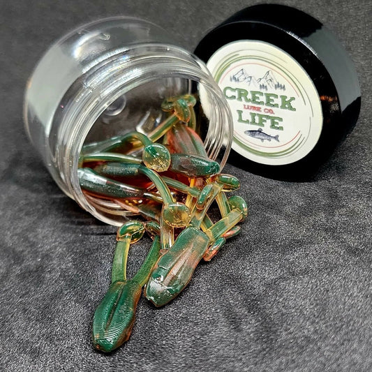 Jar of 1.7" Inch Micro Frog "The Creek Croaker" - The Snag Bin