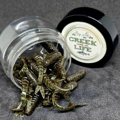 Jar of 2" Inch Micro Swimbait "Tennessee Creek Shark" - The Snag Bin