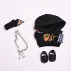 Labubu 17cm Black Sweatshirt Outfit for Vinyl Pendant & Blind Box Dolls【Apparel Only]