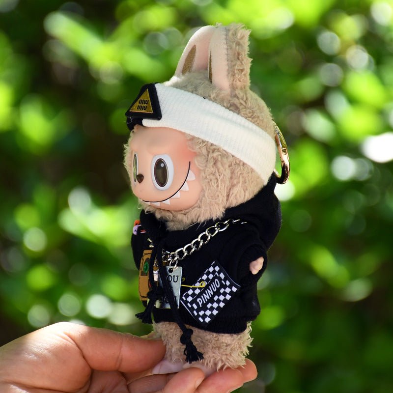 Labubu 17cm Black Sweatshirt Outfit for Vinyl Pendant & Blind Box Dolls【Apparel Only]