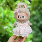 Labubu 17cm Pink Bowknot Gauze Dress, Cute Princess Outfit【Apparel Only]