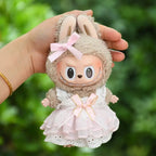 Labubu 17cm Pink Bowknot Gauze Dress, Cute Princess Outfit【Apparel Only]