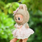 Labubu 17cm Pink Bowknot Gauze Dress, Cute Princess Outfit【Apparel Only]