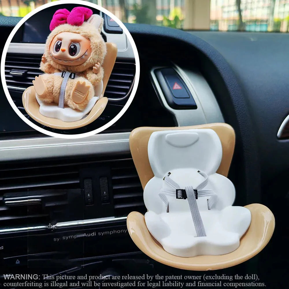 Labubu Car Seat: Cute Air Vent & Safety Seat Decor | Premium Car Charms for Interior Decoration