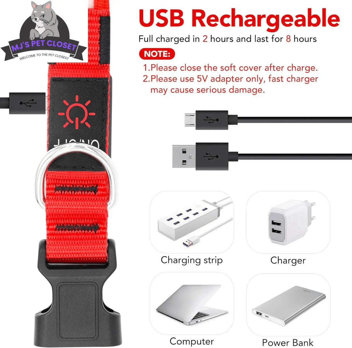 LED Dog Collar! 🌟 USB rechargeable & super safe! 🐾❤️ - The Snag Bin