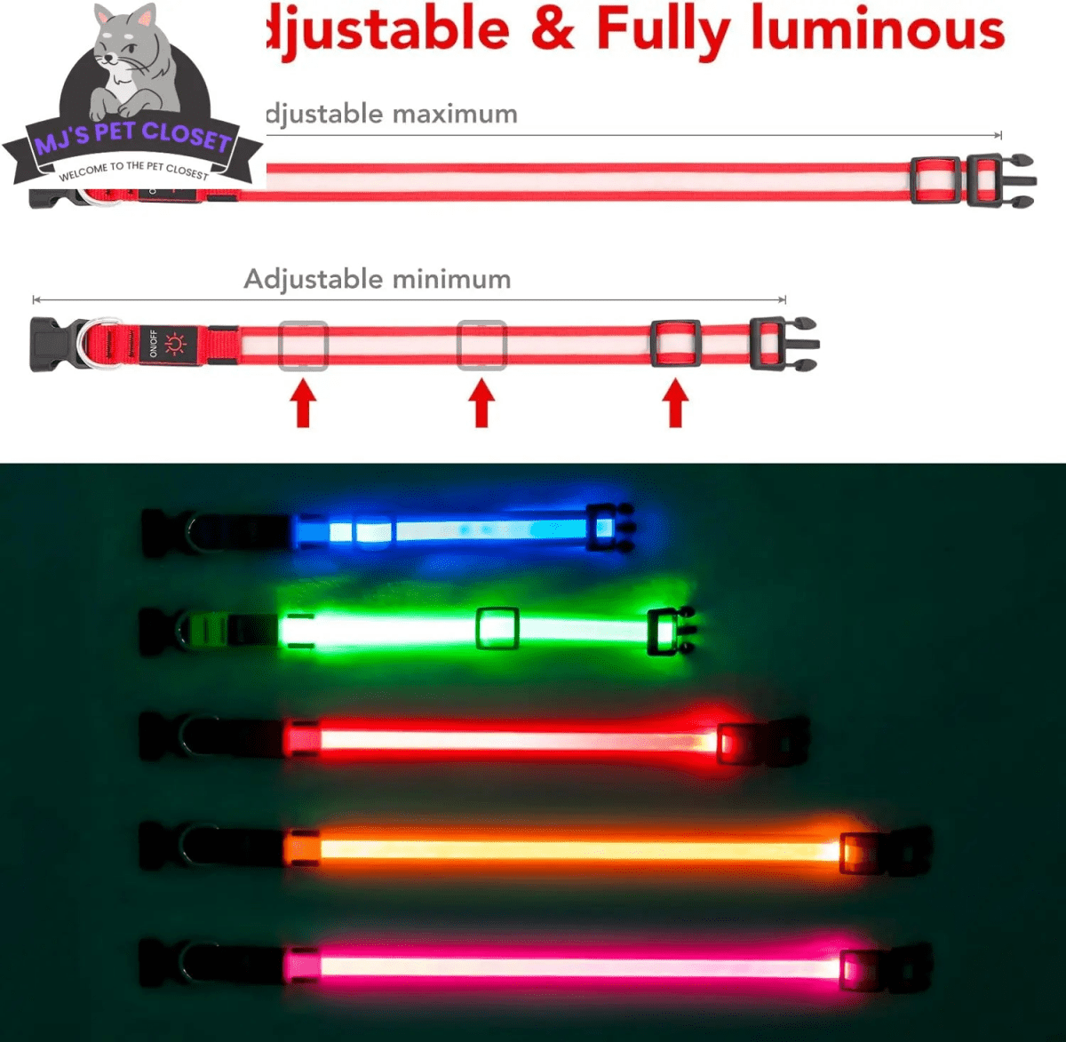 LED Dog Collar! 🌟 USB rechargeable & super safe! 🐾❤️ - The Snag Bin