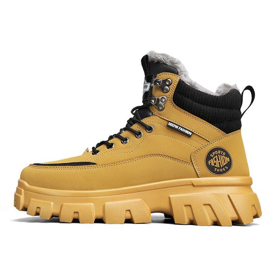 Men's winter suede high top Martin boots men's workwear shoes trendy and versatile thick sole V.I.P Digital Presence   The Snag Bin