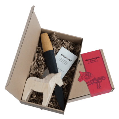 Mora Carving Knife Kit with Dala Horse Block 14041 - The Snag Bin