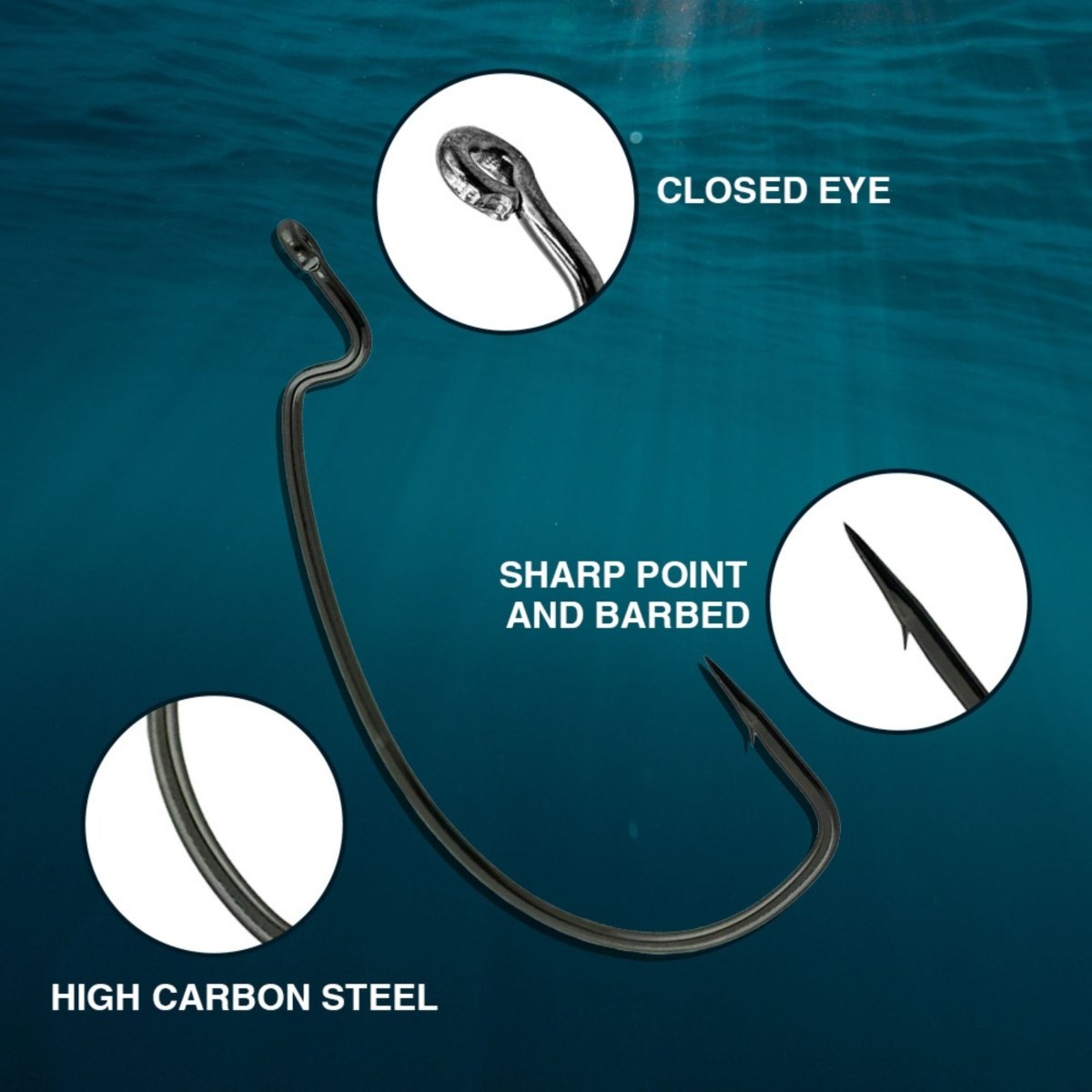 Offset EWG Worm Hooks (25 - Pack) - The Snag Bin