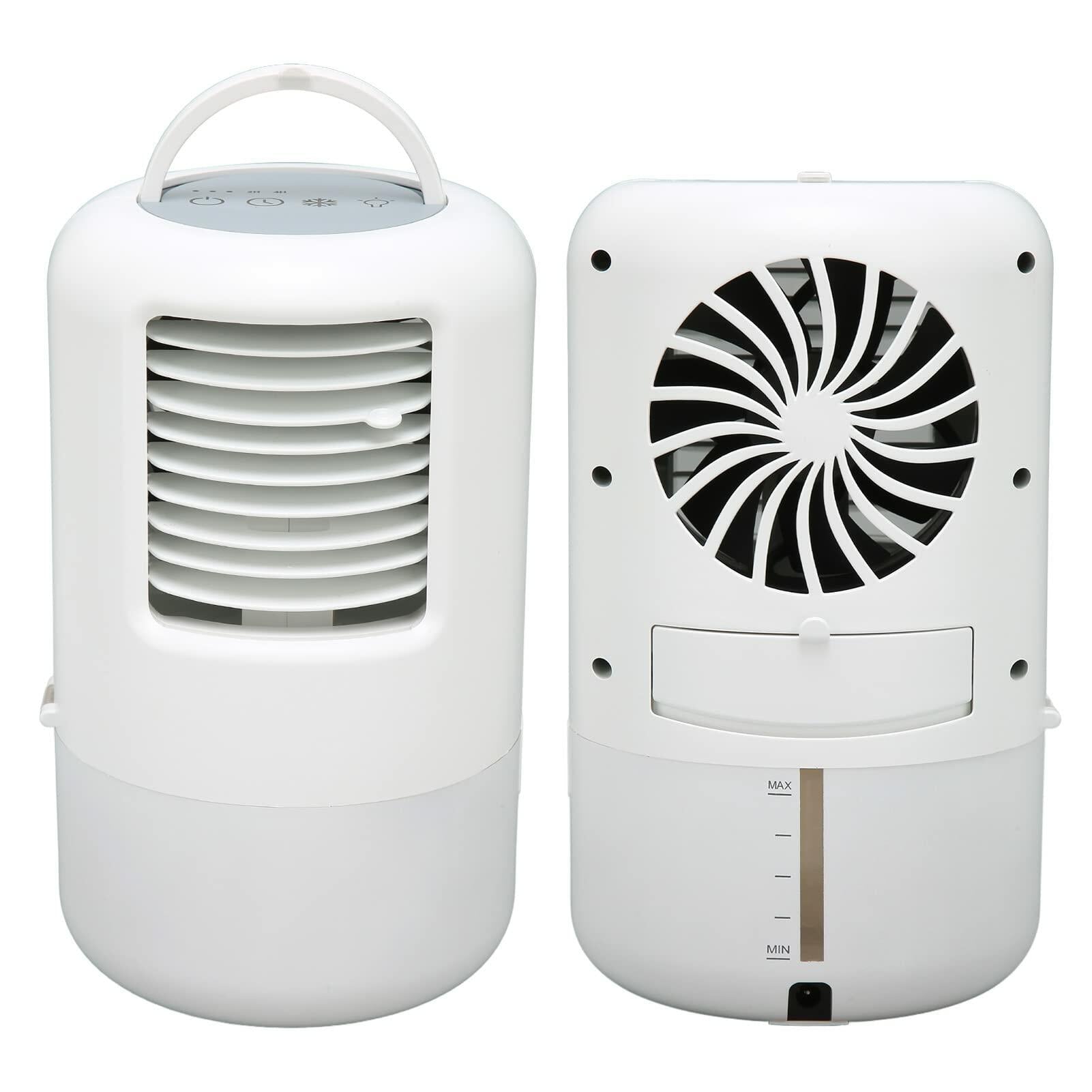 Portable Air Conditioner Cooler Humidifier 3 Speeds 7 Colors 500ML White