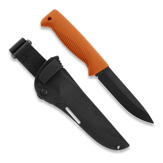 Peltonen M07 Ranger Puukko Black Cerakote Orange Handle FJP137 - The Snag Bin