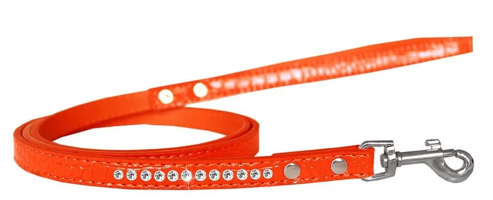 Pet Designer Croc Leash, "One Row Clear Crystal" - The Snag Bin