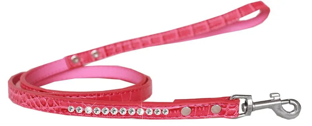 Pet Designer Croc Leash, "One Row Clear Crystal" - The Snag Bin