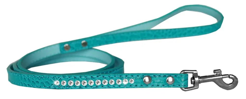 Pet Designer Croc Leash, "One Row Clear Crystal" - The Snag Bin