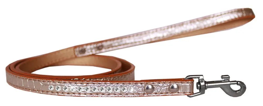 Pet Designer Croc Leash, "One Row Clear Crystal" - The Snag Bin