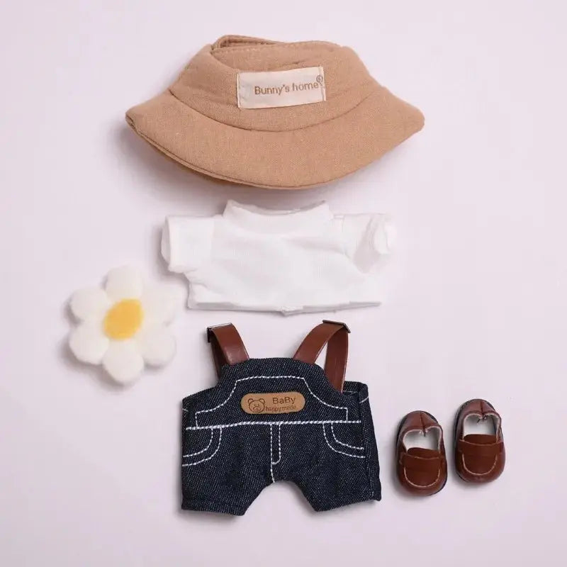 POP MART Labubu Spring Wilderness Overalls Set for 17cm Vinyl Plush Doll Pendant【Apparel Only】