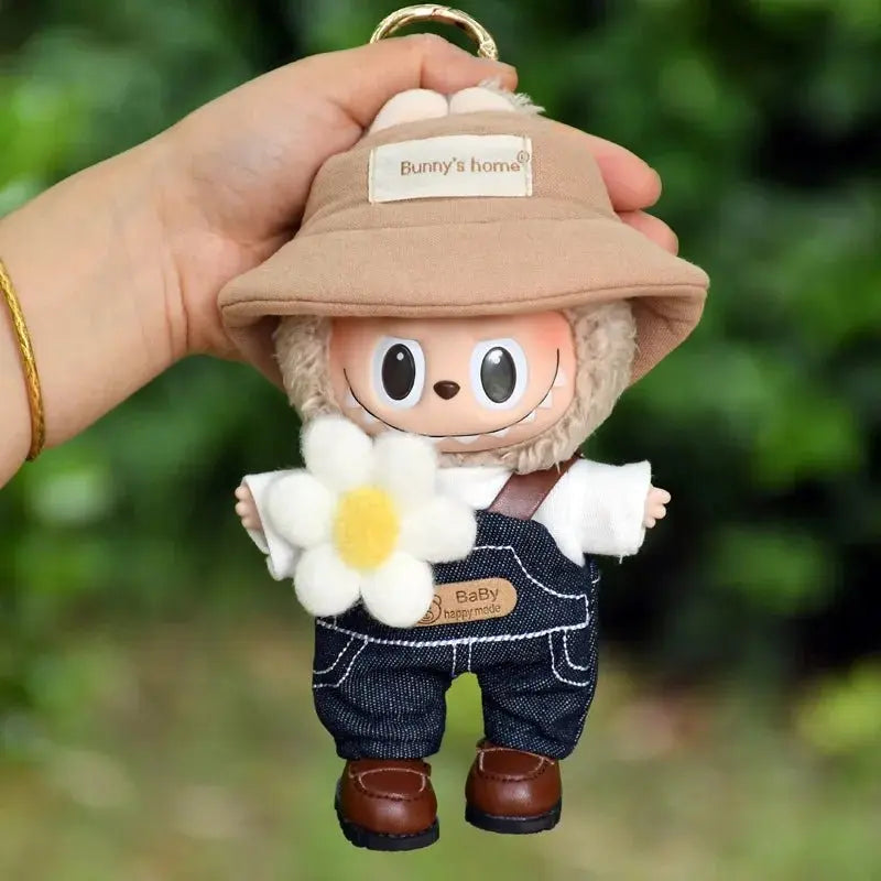 POP MART Labubu Spring Wilderness Overalls Set for 17cm Vinyl Plush Doll Pendant【Apparel Only】