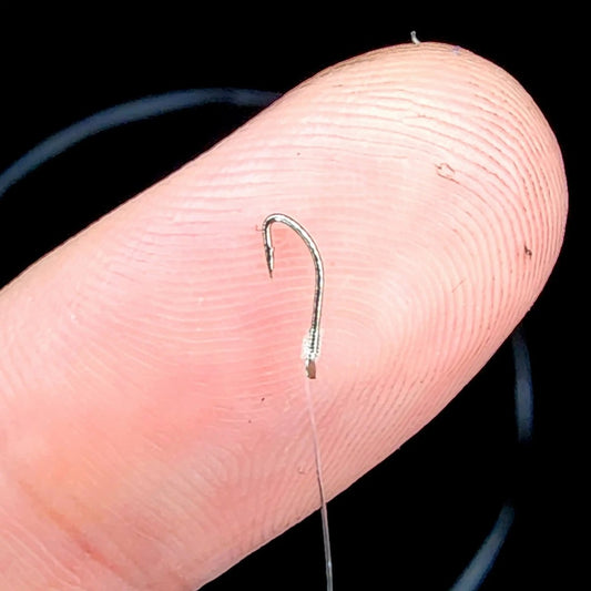 Pre - Snelled Barbed Tanago Micro Fishing Hooks – Size 0.3 (Pack of 20) - The Snag Bin