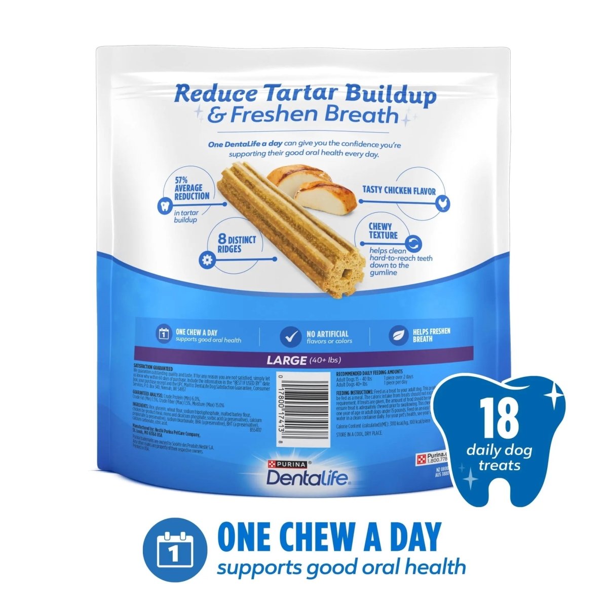 Purina Daily Oral Care Large Dog Treats Dental Chews with Chicken - The Snag Bin