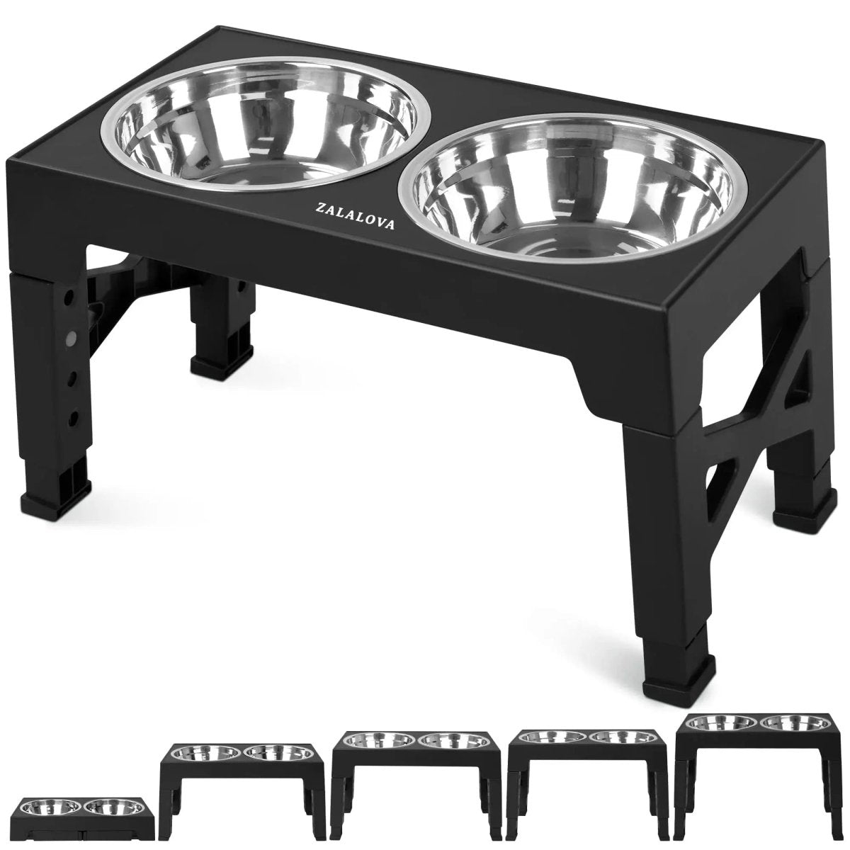 Raised Dog Bowl Stands with Stainless Steel Dishes - The Snag Bin