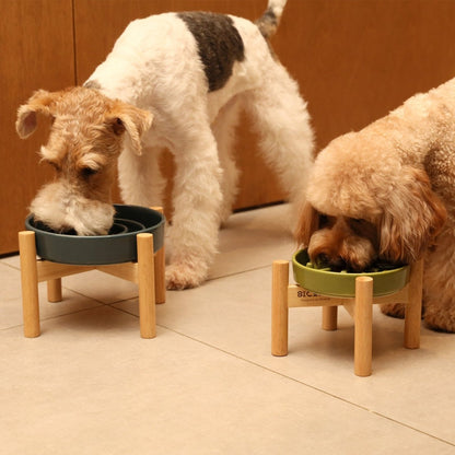 Raised Slow Feeder Dog Bowls - The Snag Bin