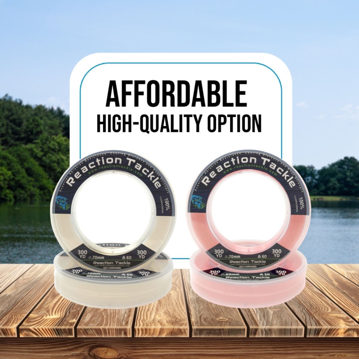 Reaction Tackle 100% Pure Fluorocarbon Fishing Line - The Snag Bin
