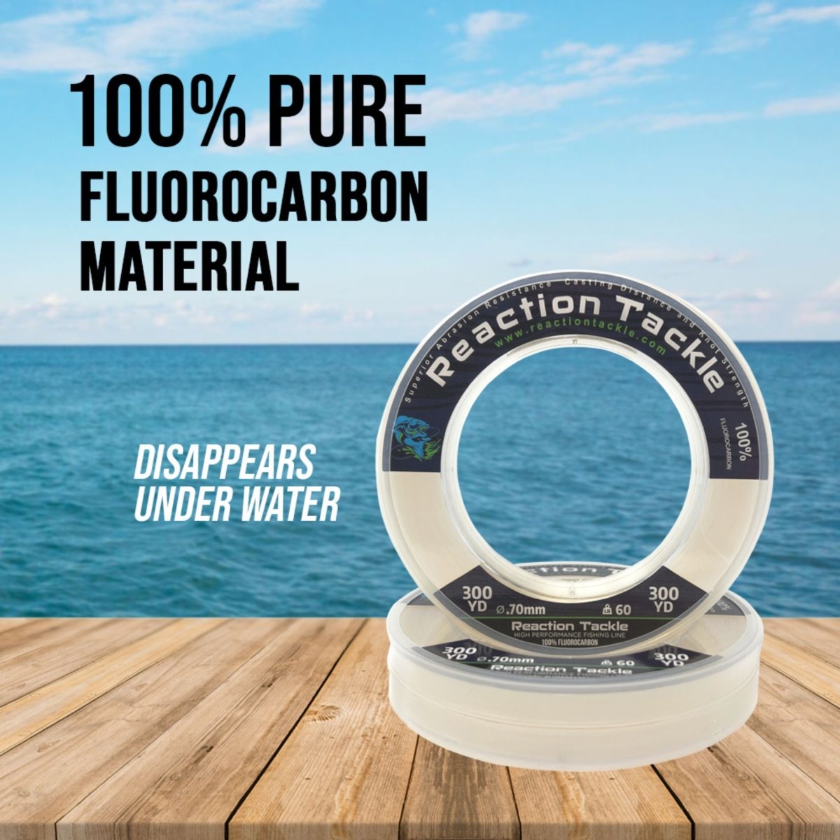 Reaction Tackle 100% Pure Fluorocarbon Fishing Line - The Snag Bin