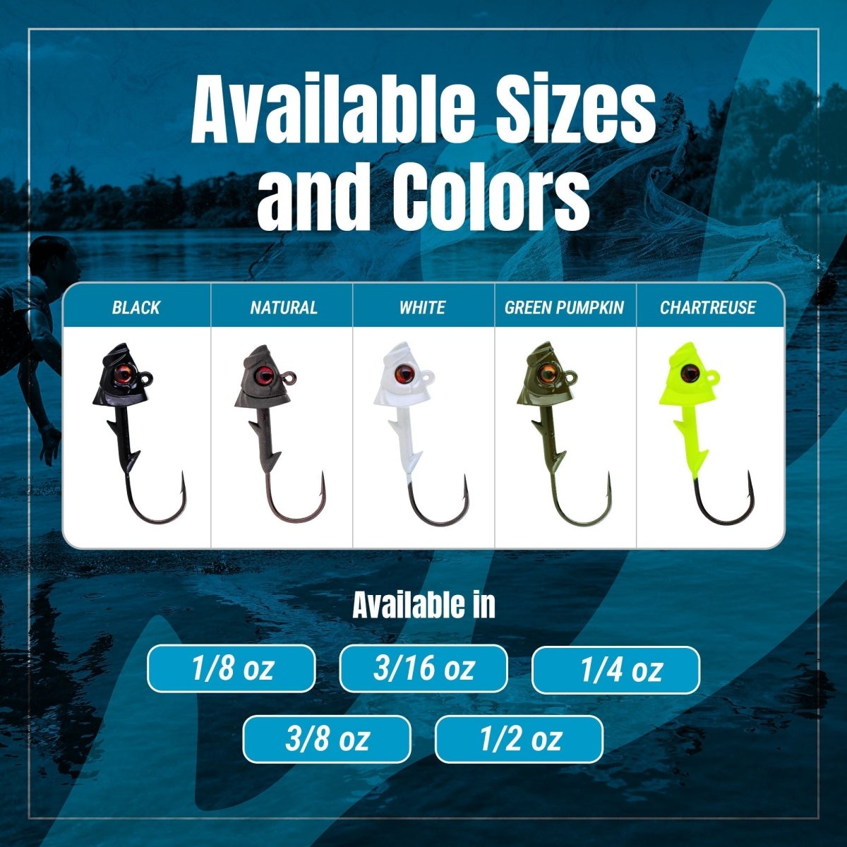 Reaction Tackle 97% Pure Tungsten Swimbait Jig with Realistic Fish Head - 5 - PACK - New - The Snag Bin