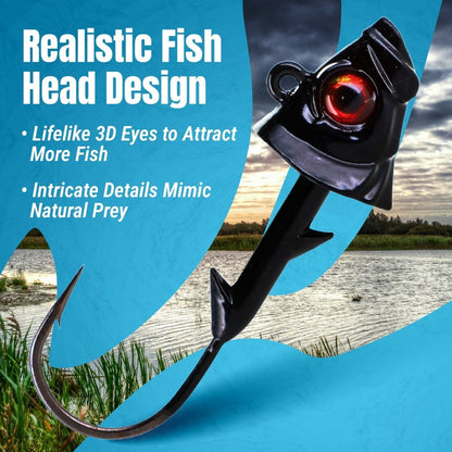 Reaction Tackle 97% Pure Tungsten Swimbait Jig with Realistic Fish Head - 5 - PACK - New - The Snag Bin